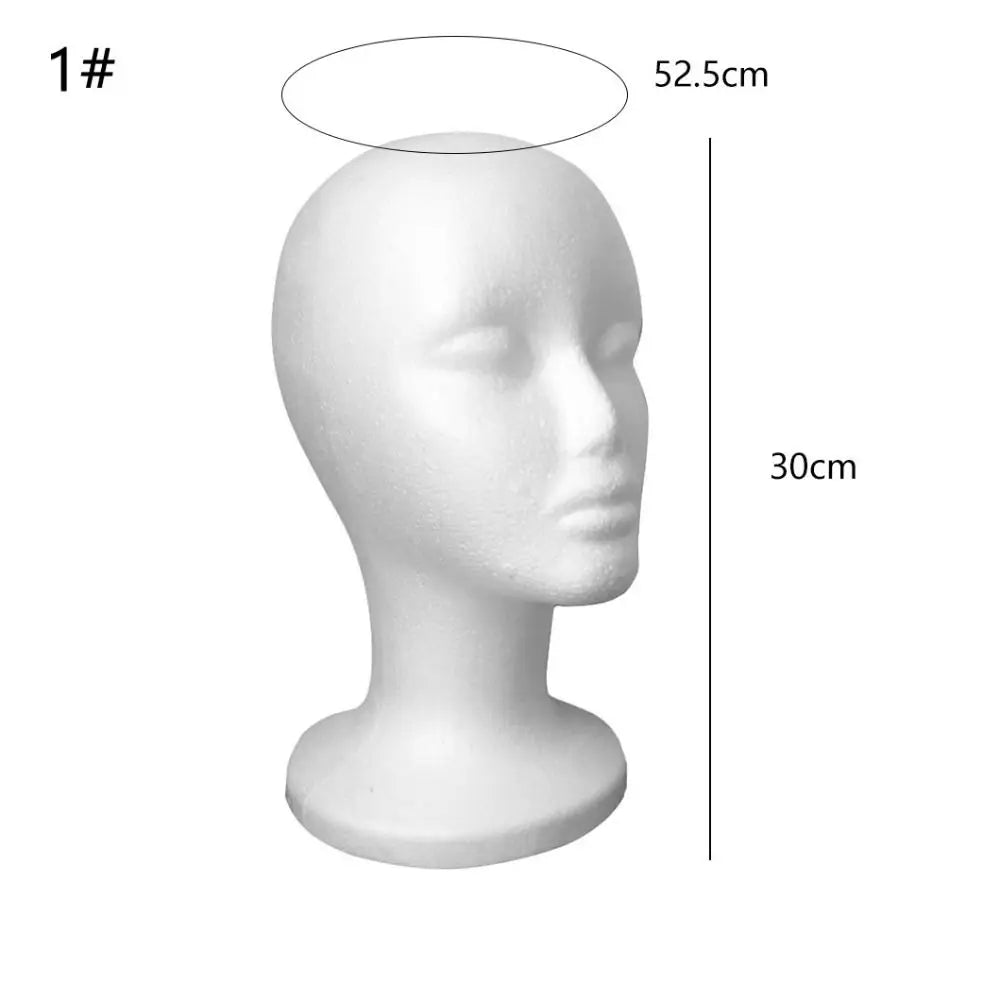 1PC Foam Wig Head Model Mannequin Dummy Wig Glasses Hat Display Stand Rack Hairpieces Stand Holder Female Head Model Wig Display
