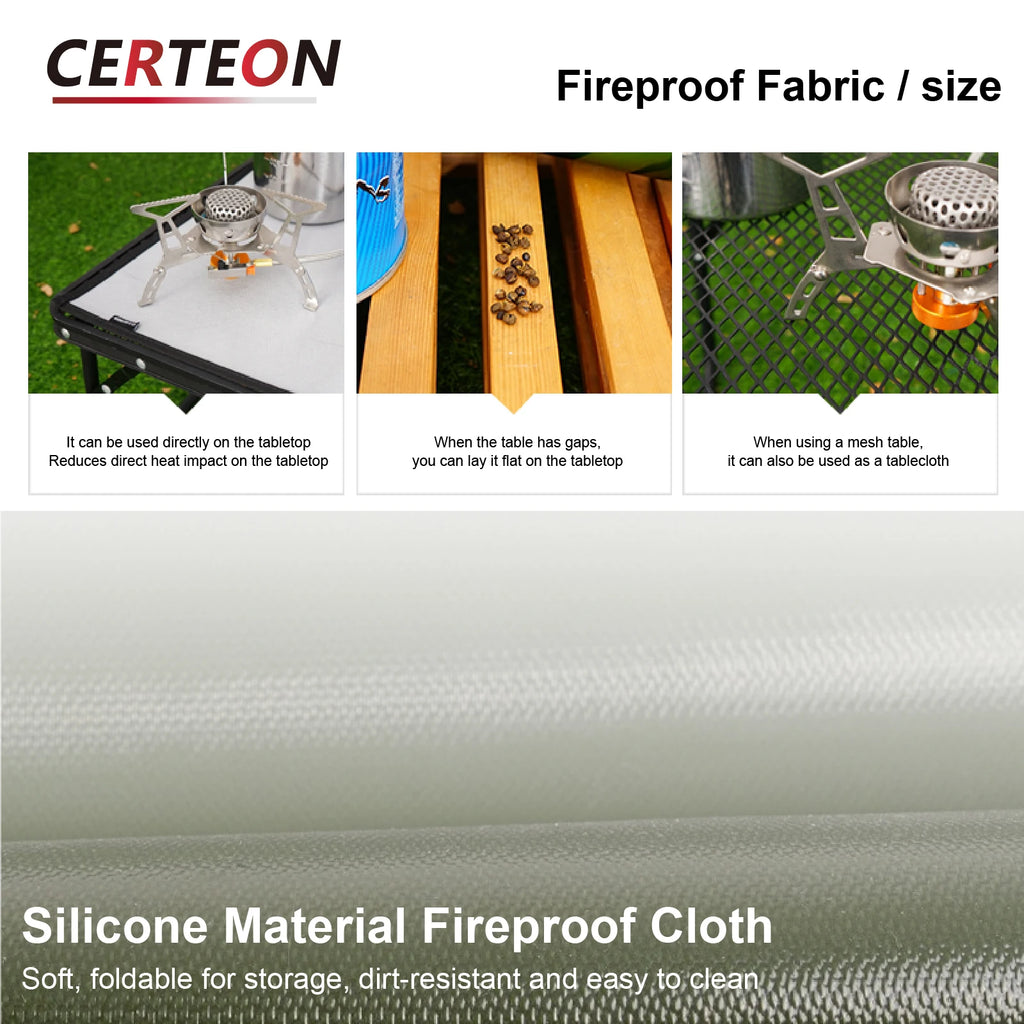 Portable Fireproof Mat Multi Size Silicone Coated Fiberglass Heat Shield for Fire Pit BBQ Patio Camping Deck Protection