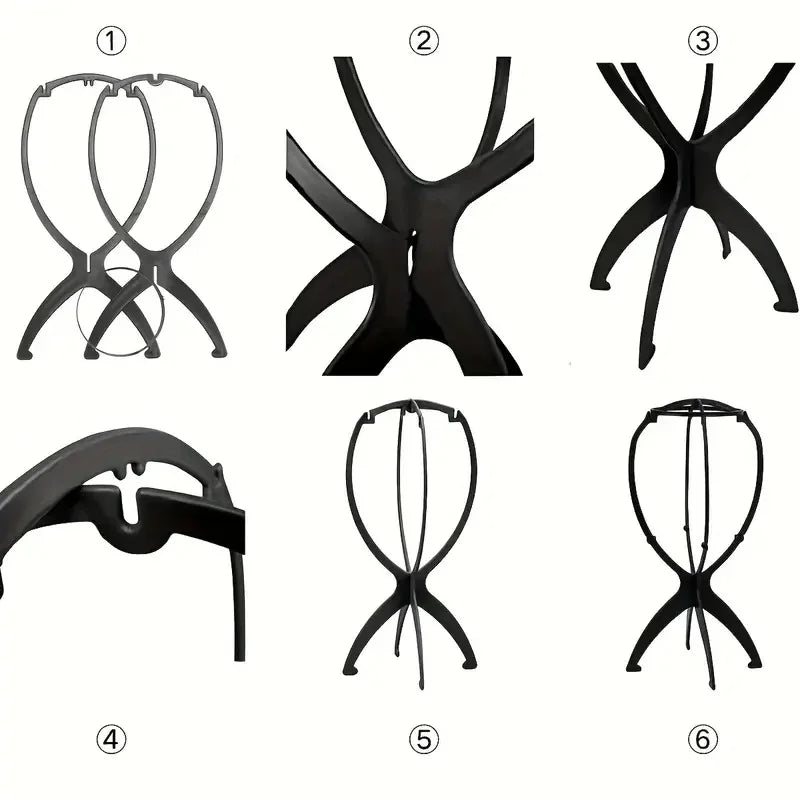 1PCS Folding Wig Stand Holder Plastic Adjustable Portable Hat Display Stand Durable Mannequin Dummy Head Plastic