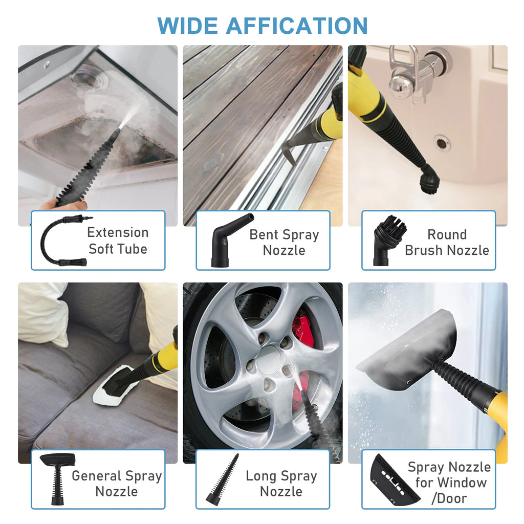 NEW Portable Handheld Steam Cleaner 1050W Multifunctional High Temperature Pressurized Steam Cleaning Machine 9PCS Accessory