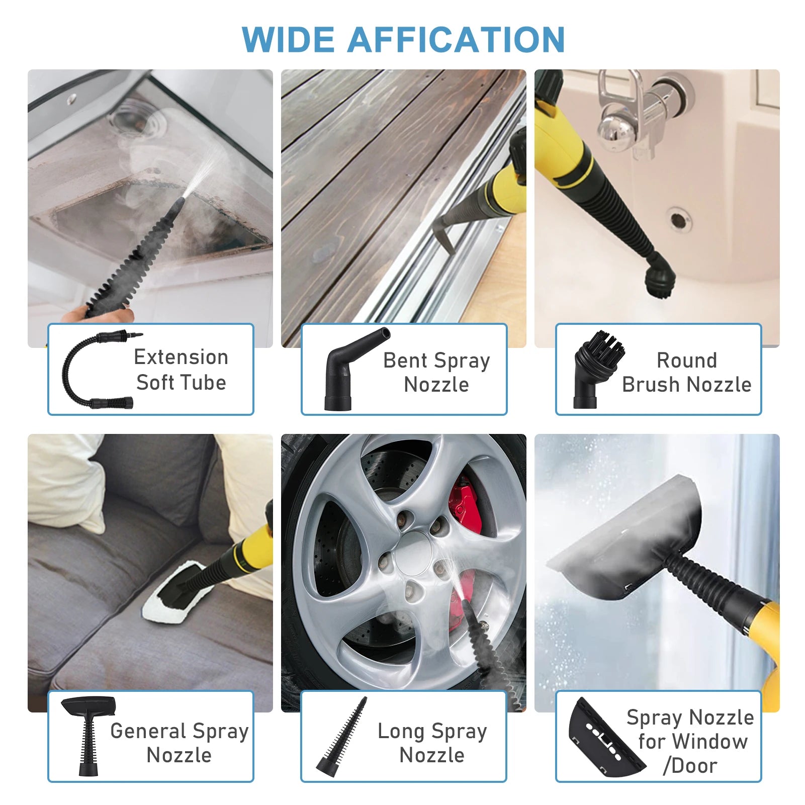NEW Portable Handheld Steam Cleaner 1050W Multifunctional High Temperature Pressurized Steam Cleaning Machine 9PCS Accessory