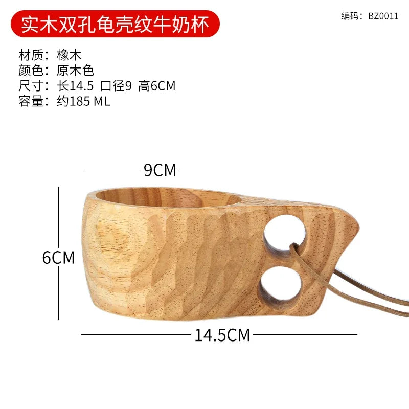 Wooden Finland Mug Creative Outdoor Camping Travel Wooden Cup Nordic Style Handmade Milk Coffee Bar Beer Mugs