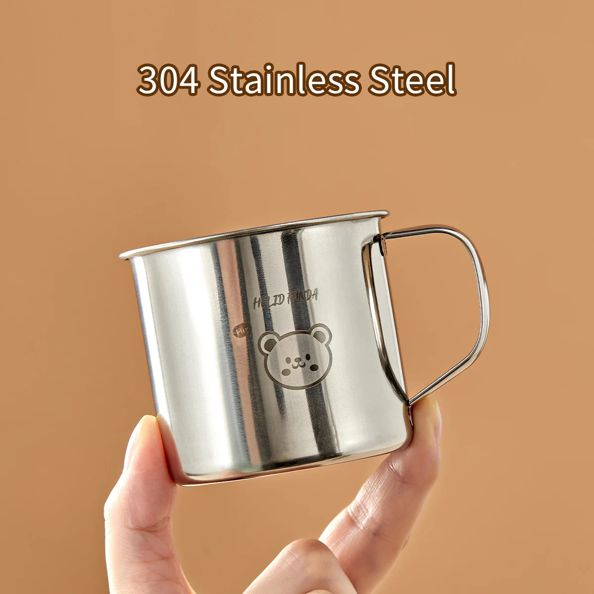 Mini 304 Stainless Steel Water Cup For Kids Durable Anti Scald Children Drinking Cup With Handle Milk Coffee Mug Drinkware N