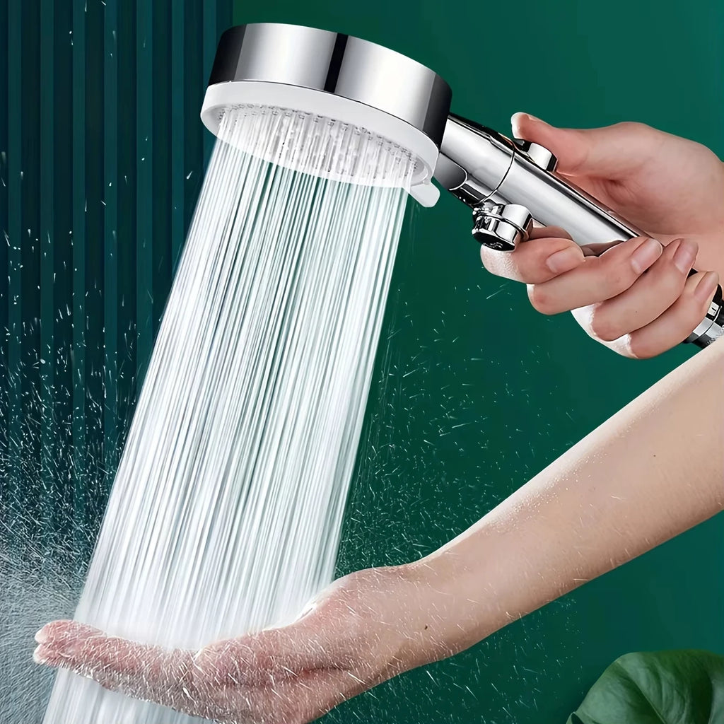 3pcs Silver Bathroom Shower Head 5 Gear Adjustable High Pressure Water Saving Shower Stop Switch With Hose And Holder Bathroom