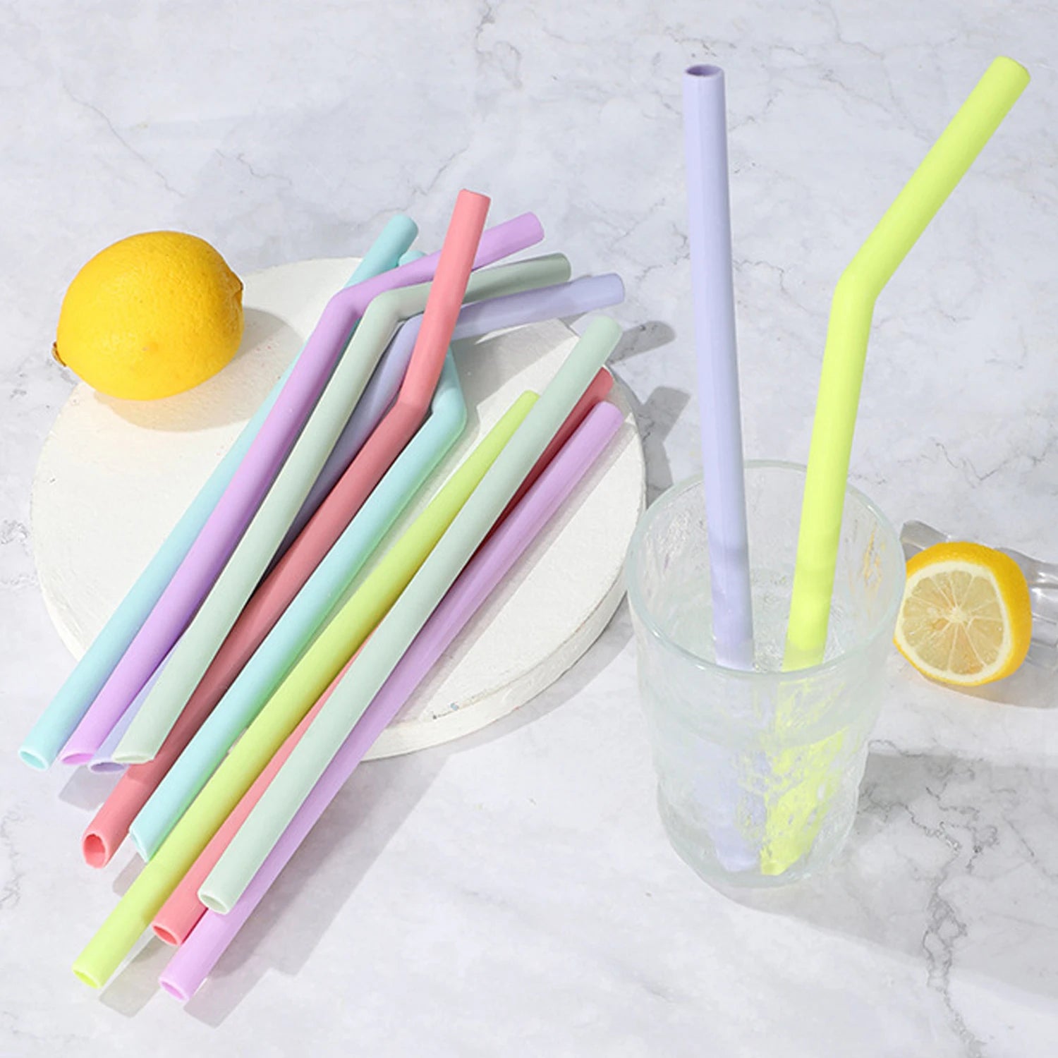 Reusable Colorful Silicone Straws Safe Scratch-Resistant & Heat-Resistant Bubble Tea Straw Cup Accessories