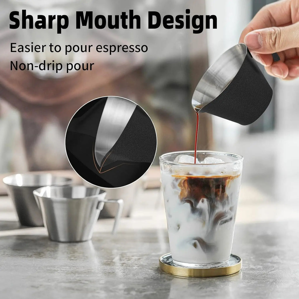 Espresso Measuring Cup Sauce Cup Espresso Shot Cup 2oz Stainless Steel Pouring Cup For Tomato Sauc