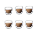 80/150/250/350/450ml 6pcs Double Wall Glass Coffee Mugs Insulated Layer Cups Set for Bar Tea Milk Juice Water Espresso Glass