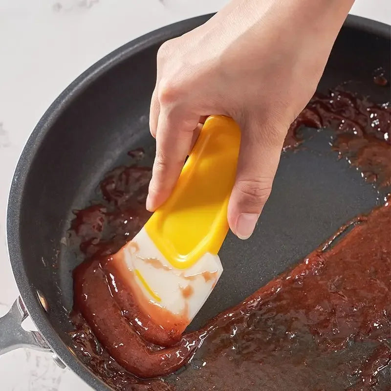 1/3 Silicone Tableware Cleaning Scraper Cleaning Spatula Cake Baking Scraper Pastry Small Tool Kitchen Cleaning Scraper