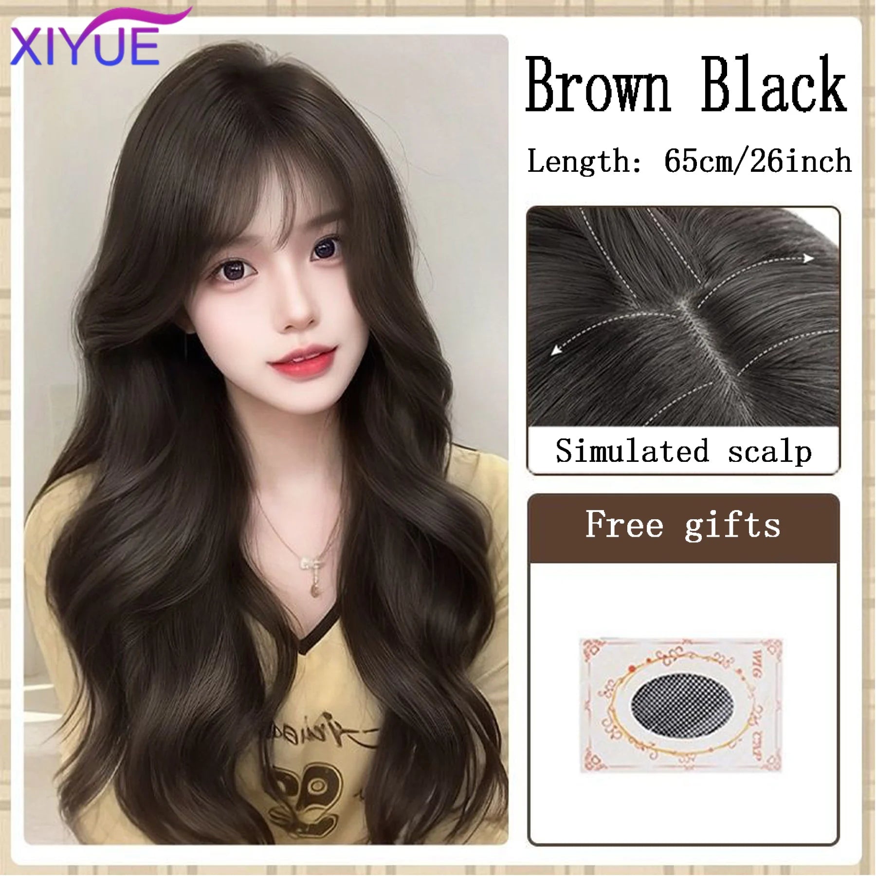 synthesis 26 Inch Synthetic Water Curly Wave Wigs Air Bangs Hair PLATINUM Heat-Resistant Natural And Smoot Daily Wear For Women