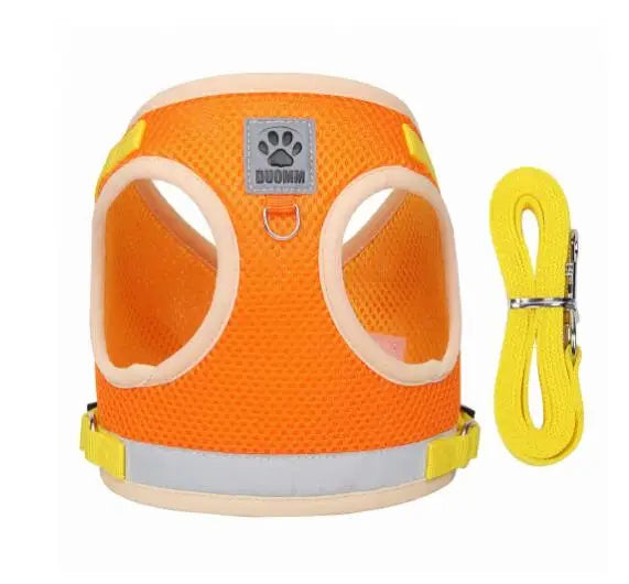 Dog Cat Harness Escape Proof Breathable Leash for Walking Outdoor Easy Control Pet Dog Cat Leash Reflective Harness