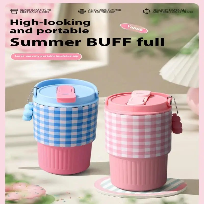 For Hot And Cold Dual Use 316 Stainless Steel Car Travel Mug Thermos Cup Portable Tumbler With Handle Leakproof Design Daily