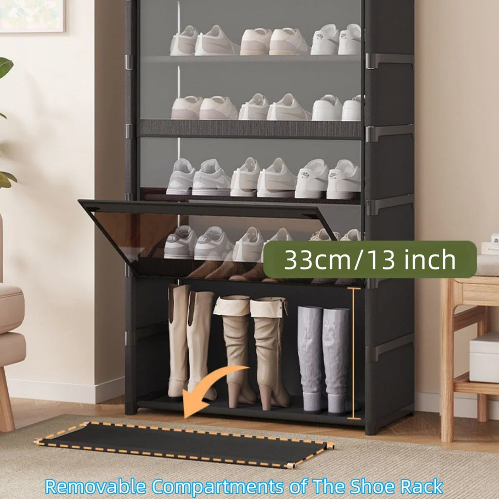5/7-Layer Shoe Cabinet Dustproof Shoe Rack Shoe Hanger Organizer Shelf Holder Shoe Storage Cabinet Space Saving With Clear Lid