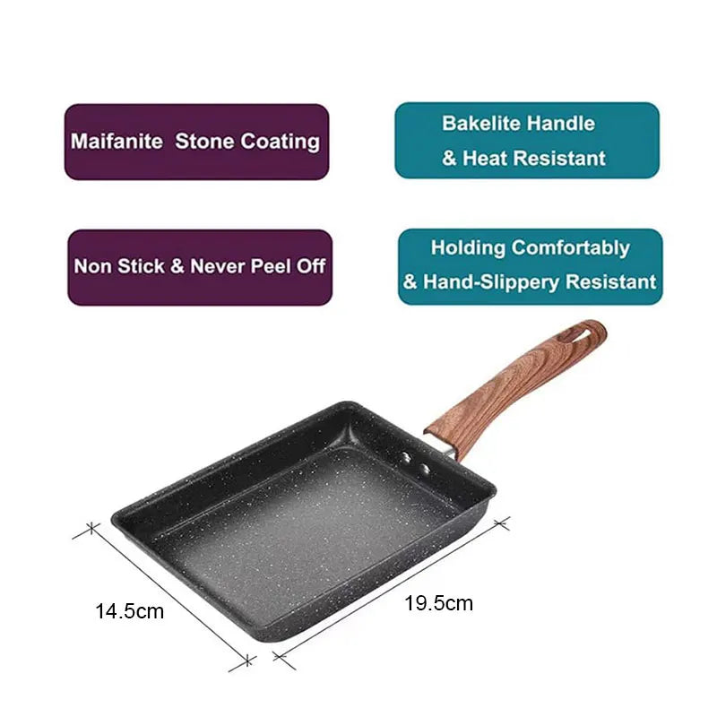 Tamagoyaki Omelet Pan Non-Stick Frying Pot Induction Gas Stove Universal Japanese Egg Pancake Frying Pan With Cooking Utensils