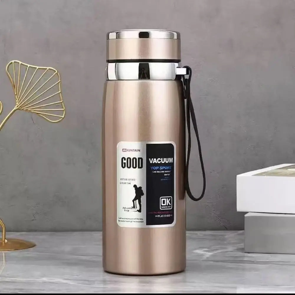 800/1000ml Sports Thermos Bottle Large Capacity Stainless Steel Insulated Water Bottle Heat-resistant Creative