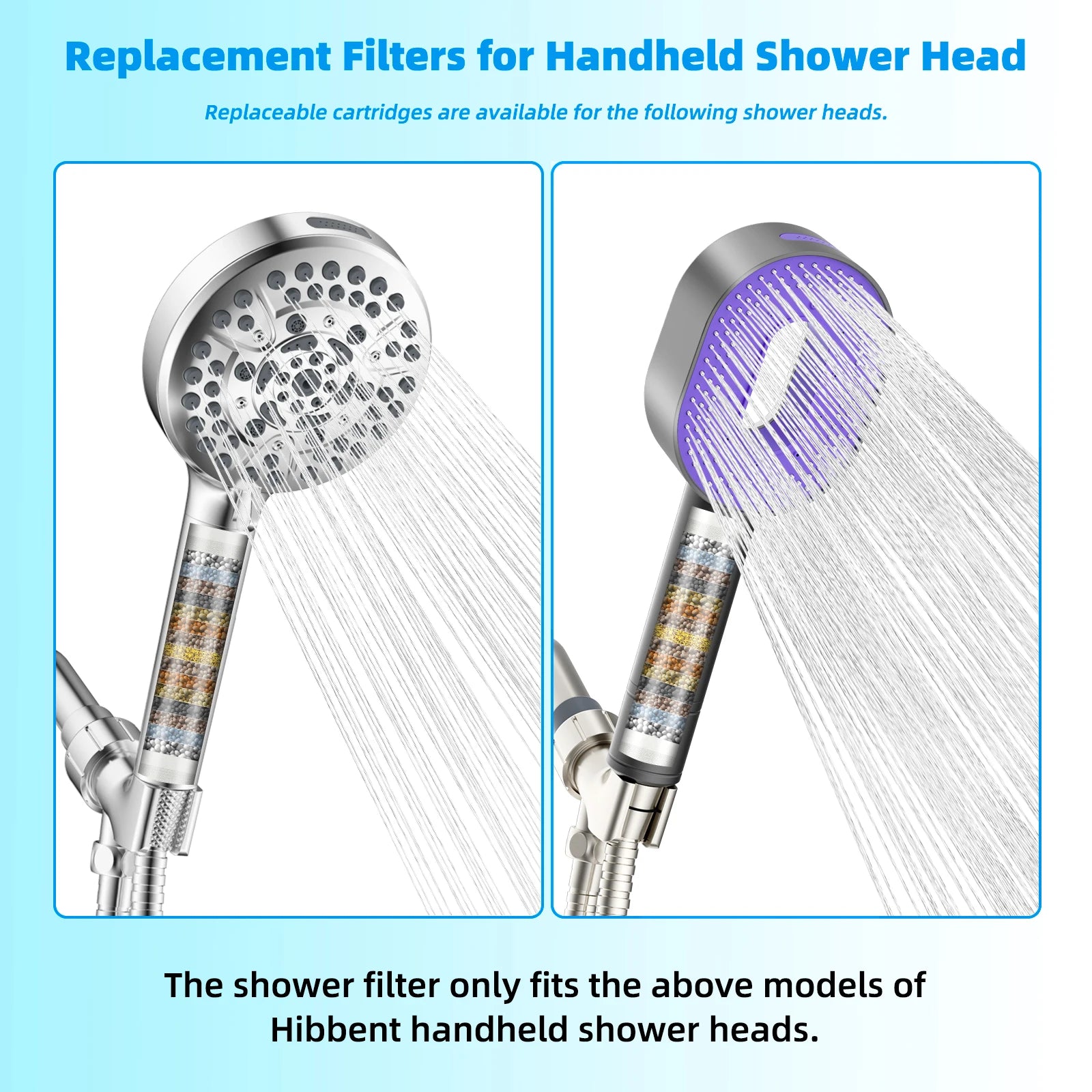 Shower Heads with Handheld 3 Spray Combo, High Pressure Shower Head, Detachable Filtered Shower Head for Hard Water
