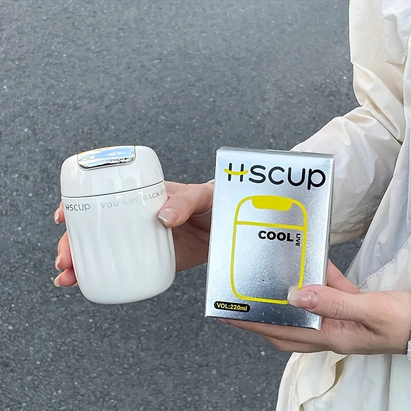 1pc 220ml Insulated Coffee Tumbler with Built-in Tea Strainer - Leakproof, Portable Mini Thermos for Outdoor