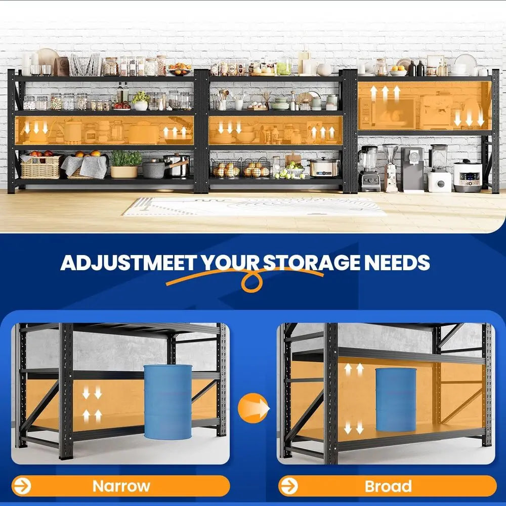 79" W Storage Shelves,6800LBS Metal Garage Storage Shelving,Heavy Duty Adjustable Unit Storage Shelves for Warehouse,Customized