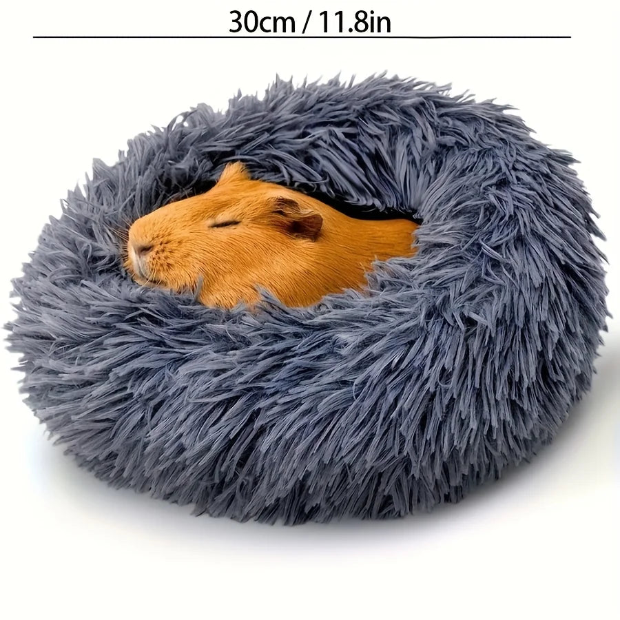 Plush Guinea Pig Bed Soft Hamster Bed House Winter Warm Squirrel Hedgehog Rabbit Chinchilla Bed House Nest Hamster Accessories