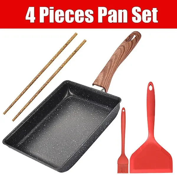 Japanese Omelette Pan Nonstick Tamagoyaki Egg Pan Cast Iron Square Small Kitchen Frying Pan Omelets Steak Camping Cooking Pan
