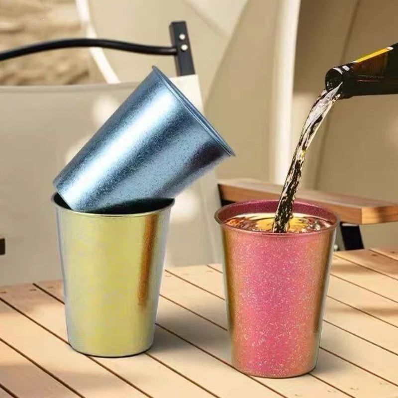 Vintage Pure Titanium Coffee Mug,Camping Portable Polishing Breakfast Mule Milk Beer 300 ml Juice Cup,Water Drinking Tumbler