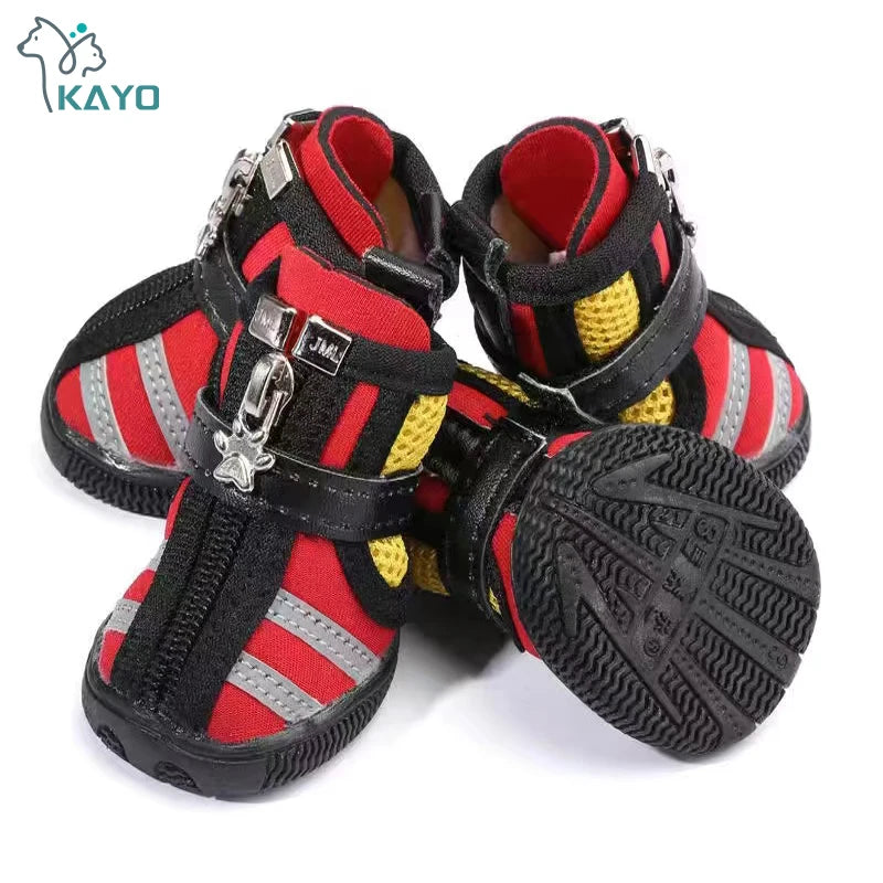 4pcs/set Waterproof Pet Dog Shoes Chihuahua Anti-slip Rain Boots Footwear For Small Cats Dogs Puppy Dog Pet Booties