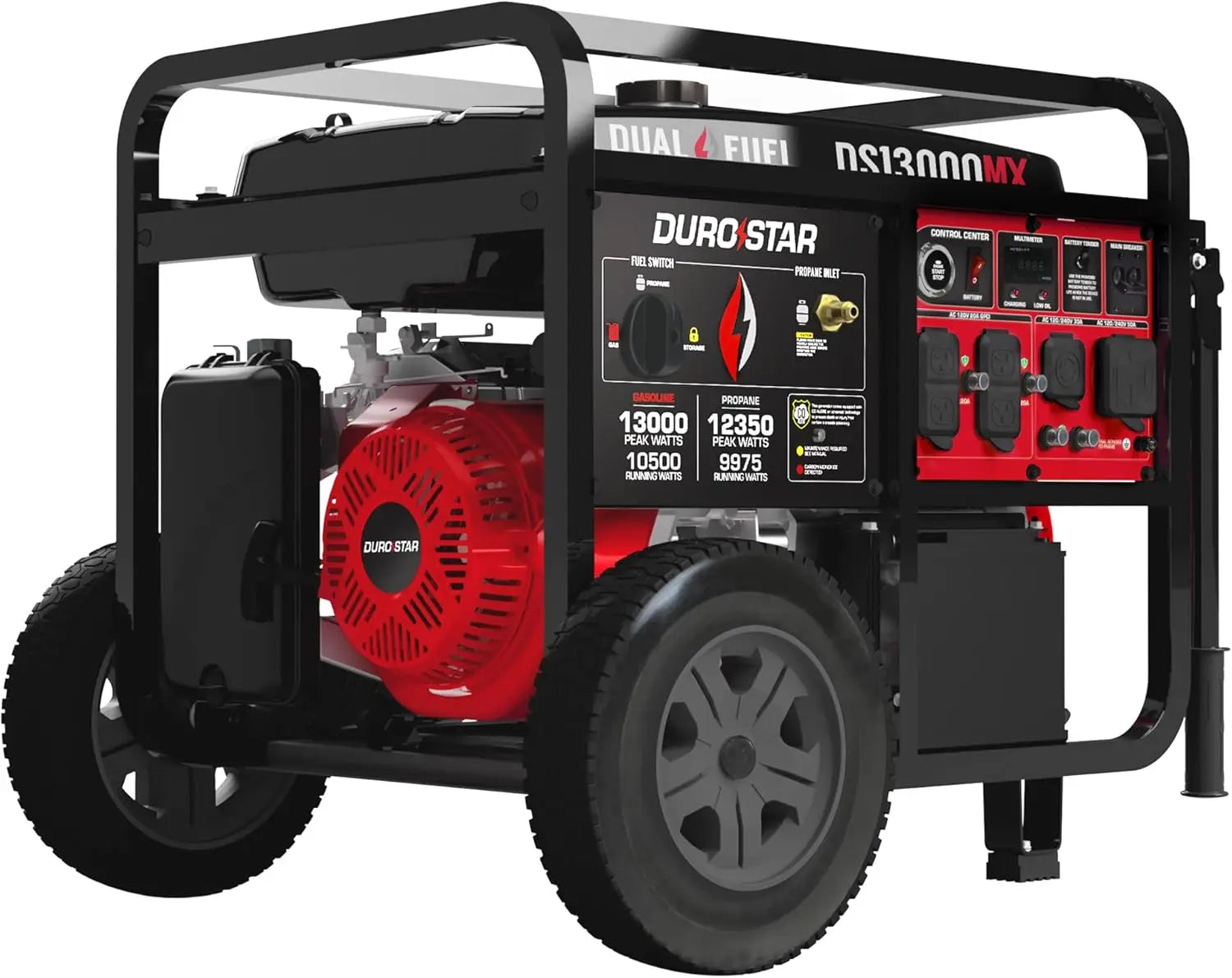 DS13000MX 13,000-Watt 500cc Dual Fuel Portable Generator - Gas and Propane, Remote Electric Start, Whole Home Power Backup