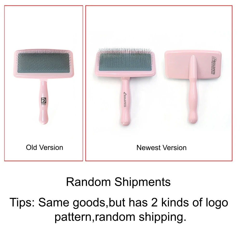 Pet Grooming Comb Shedding Hair Remover Light Handle Soft Needle Brush Slicker Massage Cleaning Tool Open-Knot Cat Pets Supplies
