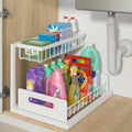 Kitchen Multi-Purpose Storage rack Under Sink 2 Tier Sliding Cabinet Basket Organizer Drawer Spice rack Desktop Bathroom Storage