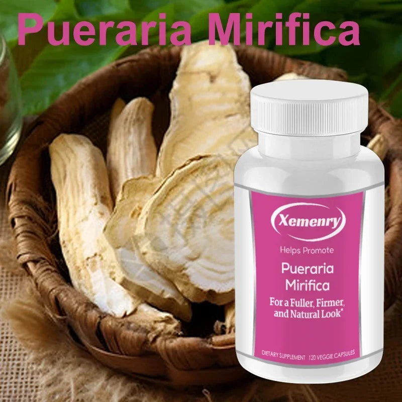 Pueraria Mirifica Capsules - Promote Breast Development, Relieve Menopausal Discomfort, Natural Herbal - 120 Capsules