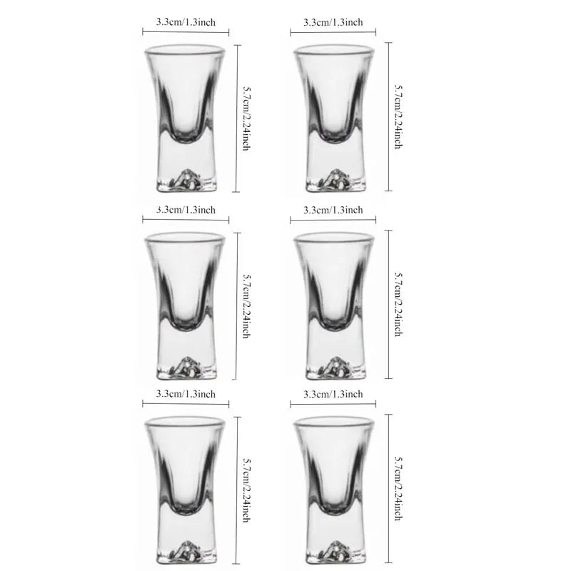 6pcs Sets Drinkware Spirits Cup Small Wine Glass Striped Wine Glass Transparent Baijiu Cup Household Art Design Drinking Cup Bar