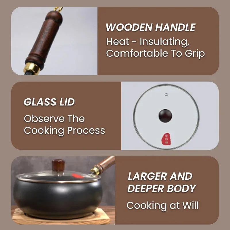 Easy to cook cast iron skillet cast iron pot keep warm Stirfry boil and simmer No picky pots and pans chrome Health Household