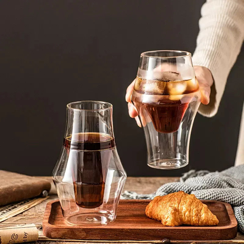 FOME Double Walled Glass Cup Transparent Coffee Milk Mug Espresso Cup Home Brandy Wine Cocktail Glasses Tasting Cup