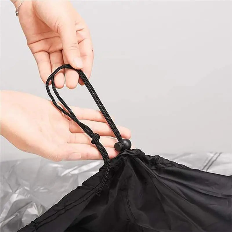 210D BBQ Stove Cover,Rainproof Dust Thread Tear-Proof Bbq Gas Oven Cover with Adjustable Hem Drawstring Reflective Strip Handle