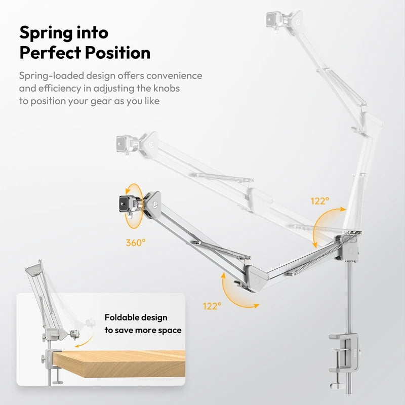 Ulanzi TH04 Camera Overhead Boom Arm Stand with Uka Quick Release System DSLR Camera Mount Desk Light Stand For Photography Vlog