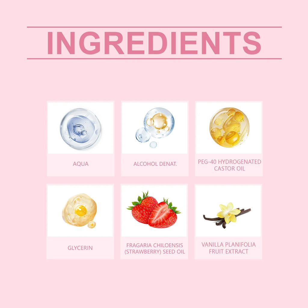 Roxelis 50ml Strawberry Sugar Perfume - Fresh Sweet Scent Long Lasting for Daily Commute Date Multi Scenes Portable Fragrance