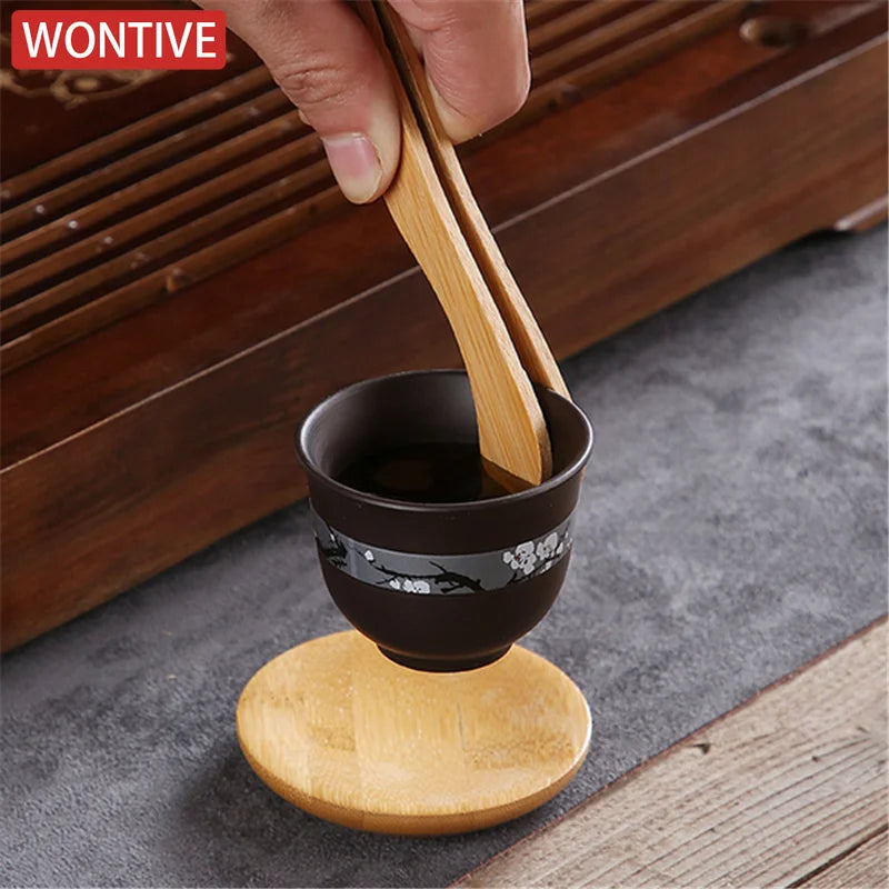 Reusable Bamboo Toast Tongs Kitchen Utensil Tea Tong For Fruits Toast Tea Bread Pickle Cooking Ultra Grip Wooden Toaster Tongs