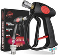 Pressure Washer Gun Kit with 2 Pressure Washer Wands, 5 Nozzle Tips, Swivel 3/8" Plug & M22 Fitting, 38 Inch, 4000 PSI