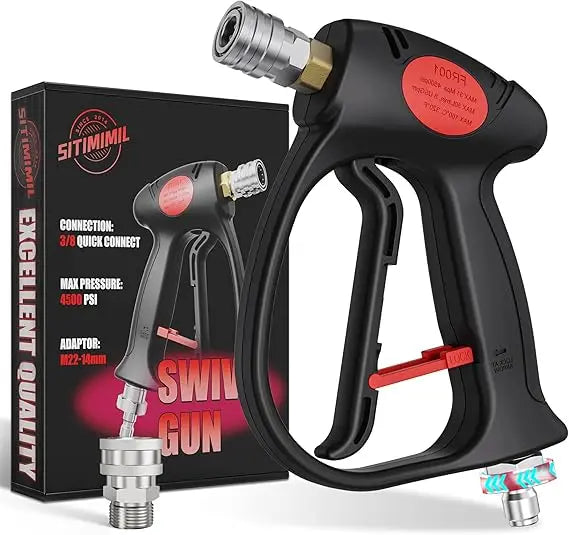 Pressure Washer Gun Kit with 2 Pressure Washer Wands, 5 Nozzle Tips, Swivel 3/8" Plug & M22 Fitting, 38 Inch, 4000 PSI