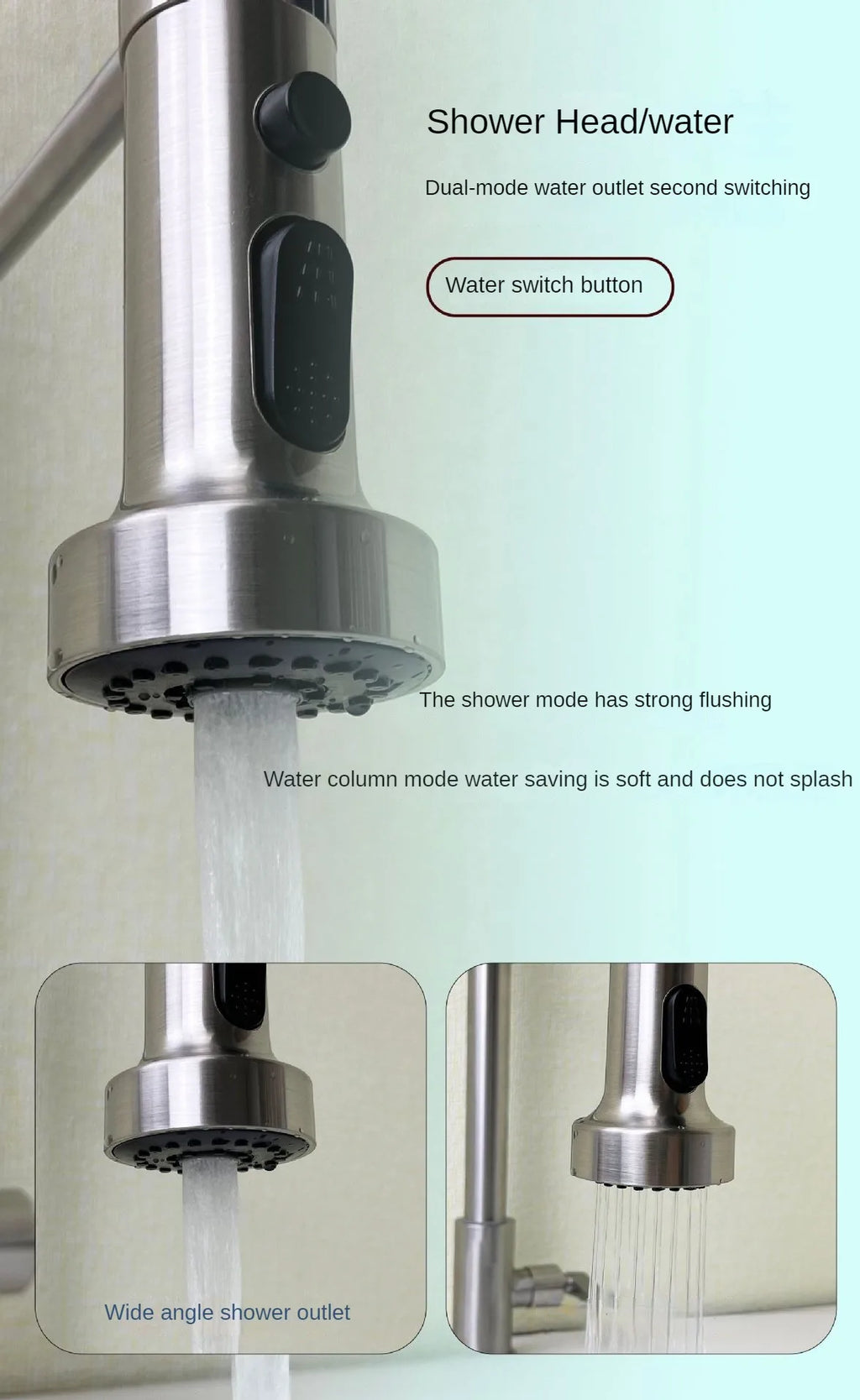 Kitchen Wall Faucet Deck Mounted Single Cold Tap 360 Degree Rotation Stream Sprayer Nozzle Sink Taps Batidora  Grifo Cocina