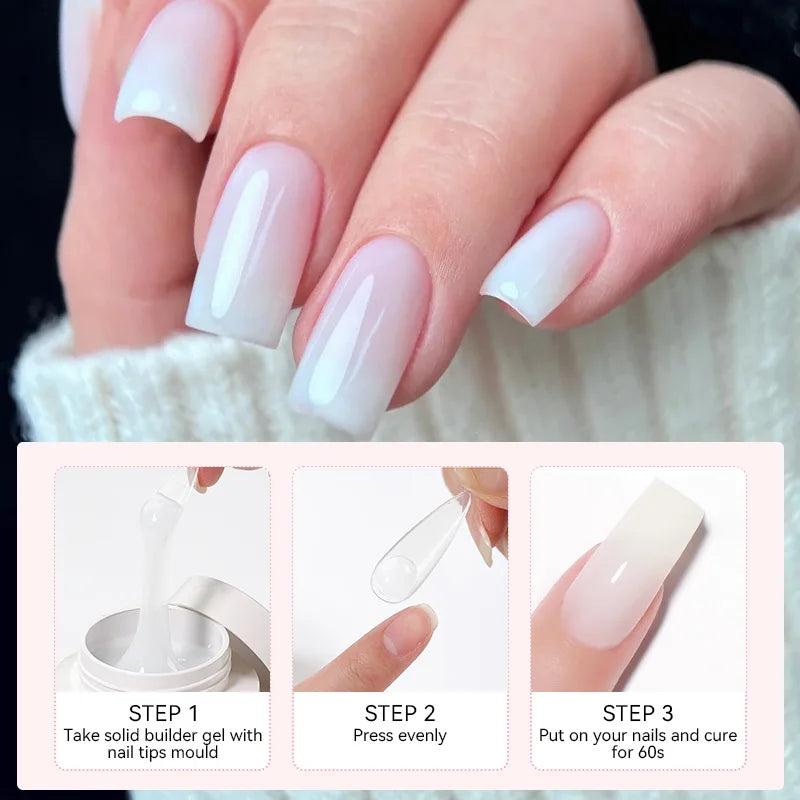 BORN PRETTY 60g White Non Stick Hand Extension Gel Nail Polish For 5D Shaping Carving Sculpting Flower DIY Nail Art Manicure