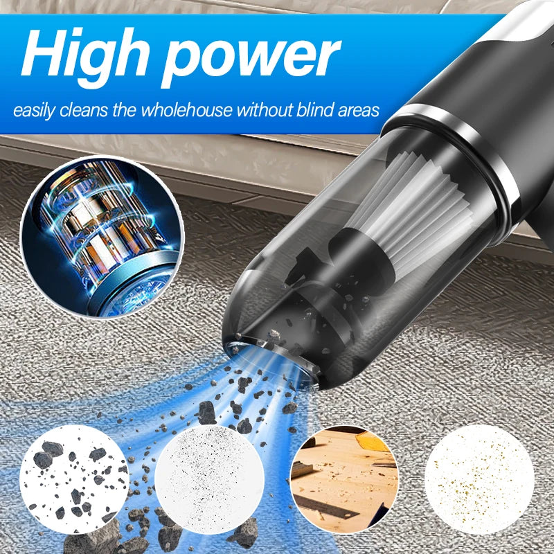 Handheld vacuum cleaner, two-in-one [blow|suck] portable small vacuum cleaner, dual-use for car and home|wet and dry