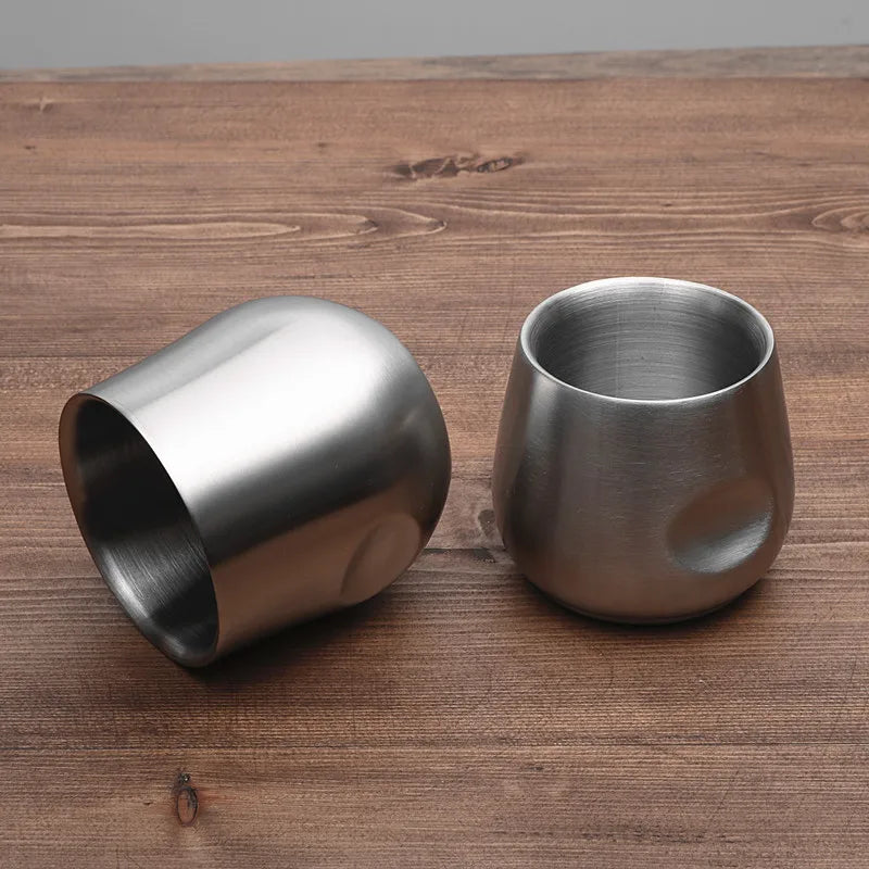 New Creative Espresso Cup 304 Stainless Steel Double Wall Coffee Cup Office Home Insulation Tea Cup Insulation Coffee Cup