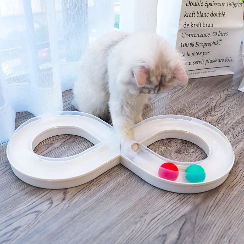 Household Cat Toy Turntable Teasing Set with Small Tunnel Sports Stick for Cats Practice Focus Nature Pet Supplies