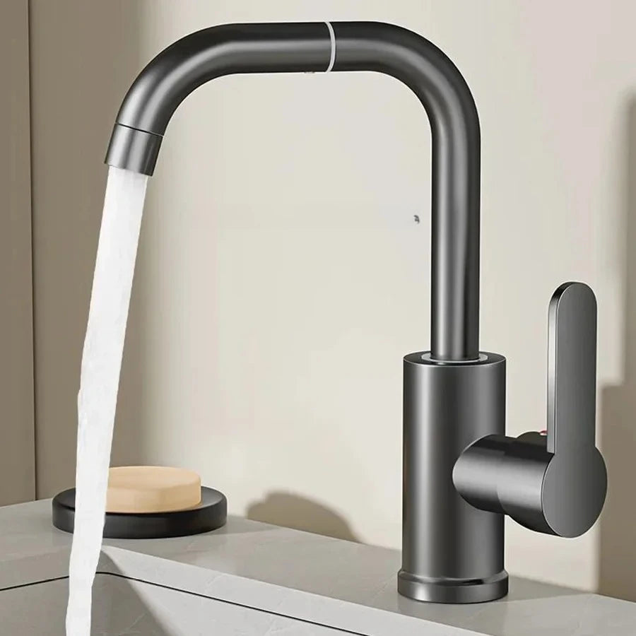 720° Swivel Spout Dual Use Kitchen Bathroom Faucet 360° Swivel Metal Finish Valve Core High Arc Spout Bathroom Accessories