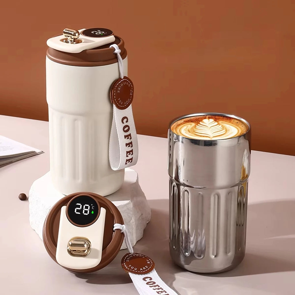 450ml Thermos Bottle Smart Display Temperature 316 Stainless Steel Vacuum Cup Office Coffee Cup Business Portable Thermal Mug