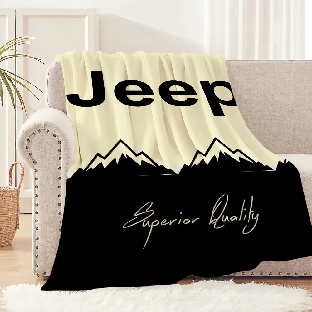 Fashion Logo Racing Cras J-Jeep Cool Blanket Plush Nap Sofa rug for Living Room Office Bedroom Birthday Home Travel Kid Gifts