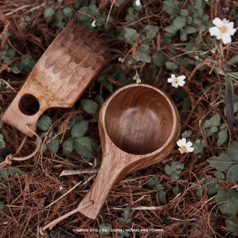 Wooden Finland Mug Creative Outdoor Camping Travel Wooden Cup Nordic Style Handmade Milk Coffee Bar Beer Mugs