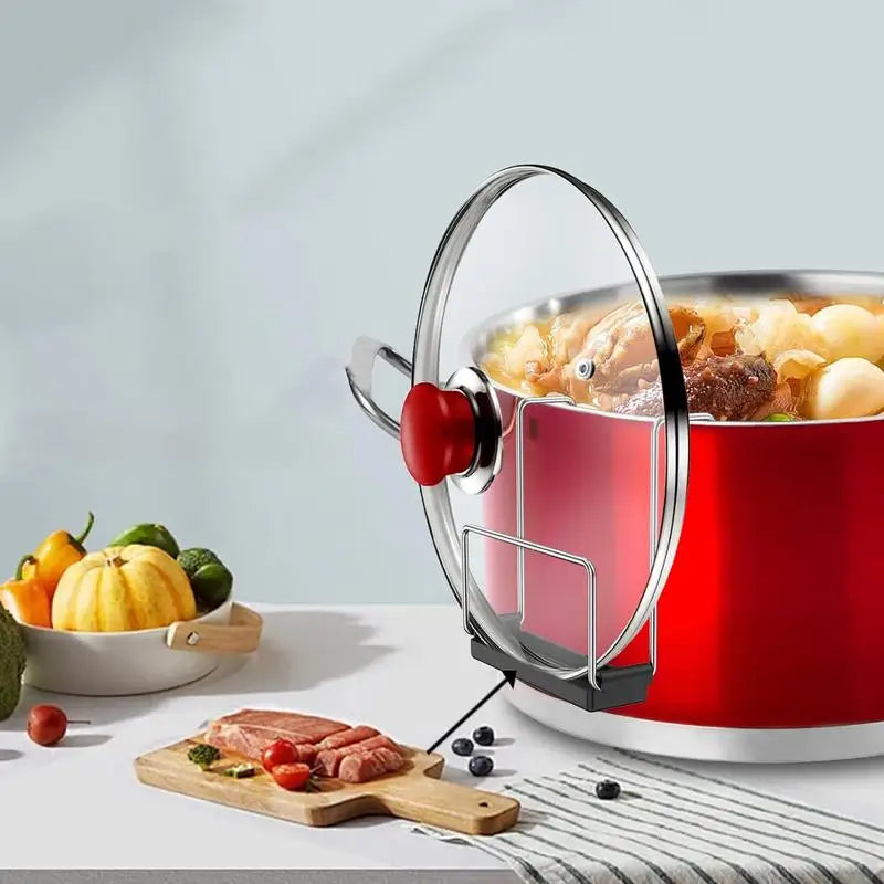Slow Cooker Lid Holder Lid Rack With Silicone Sink Kitchen Cooking Pot Lid Organizer For Fixed On Edge Of The Tablewares