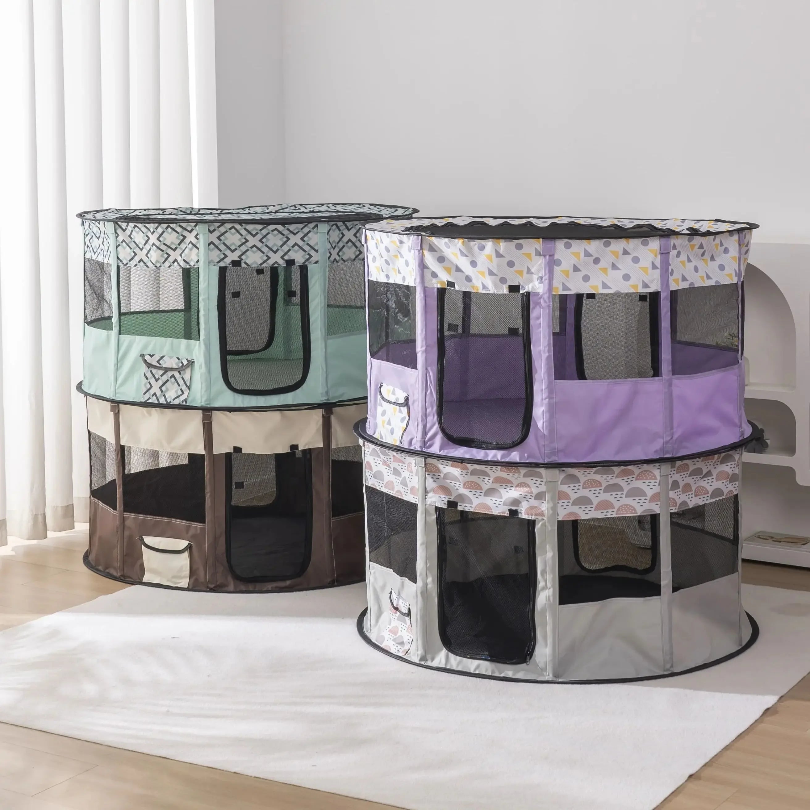 Foldable Mesh Ventilated Circular Cat Nest Outdoor/Indoor for both Dogs and Cats Extra-large and Comfortable Cat Birthing House
