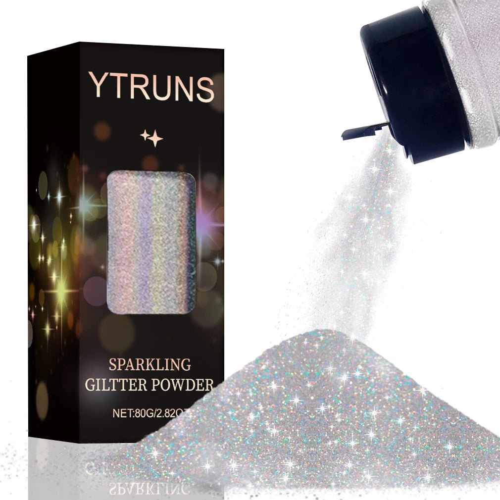 80g Holographic Ultra-Fine Glitter Powder – Shimmering Sparkle for Resin Art, Nail Design, Body Makeup, Hair Styling, Tumblers &